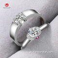 Casal anéis moissanite diamante anéis